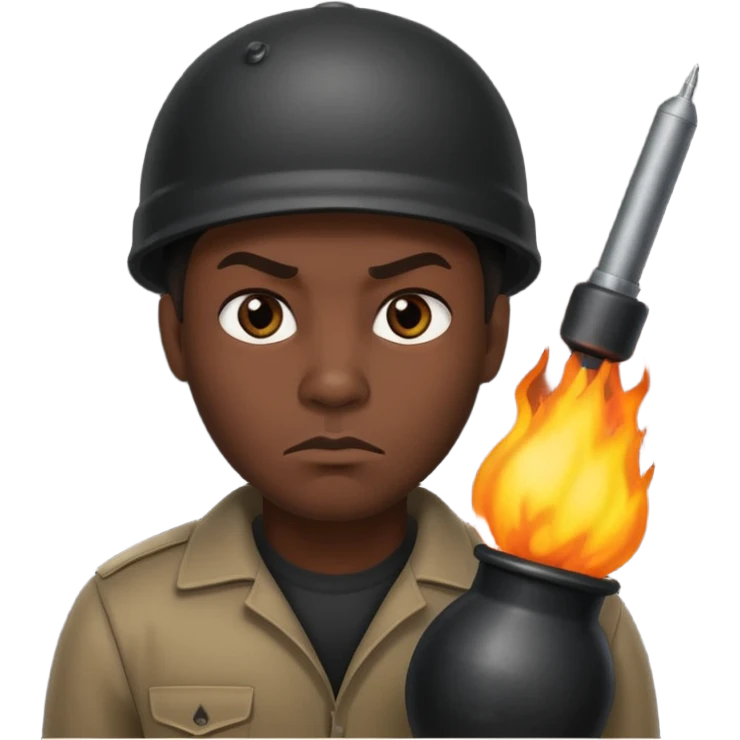 Ein schwarzer Mann mit einer Bombe  emoji