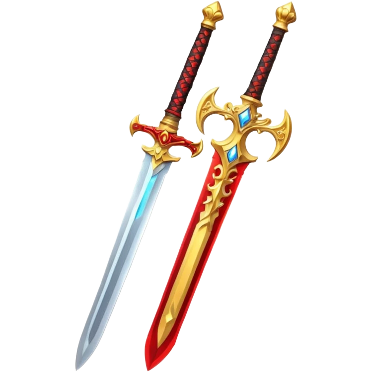 fiery royal golden sword with red blade emoji