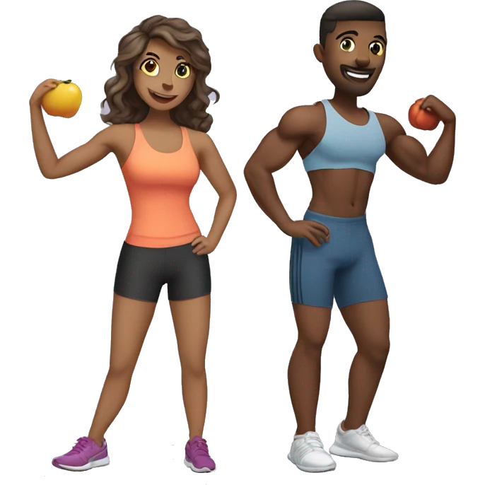 4 friends working out  emoji