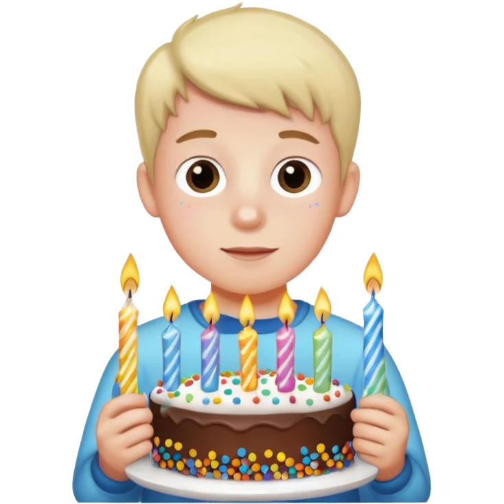 boy with birthday cake emoji