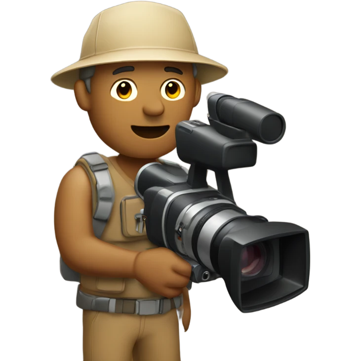 Tan man with camcorder recording  emoji