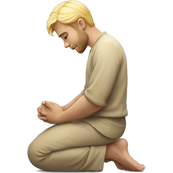 blonde man kneeling praying  emoji