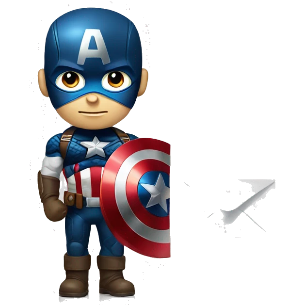 Captain America is preparing a package emoji