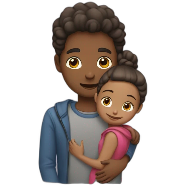 Un garçon et une fille qui s’embrasse  emoji