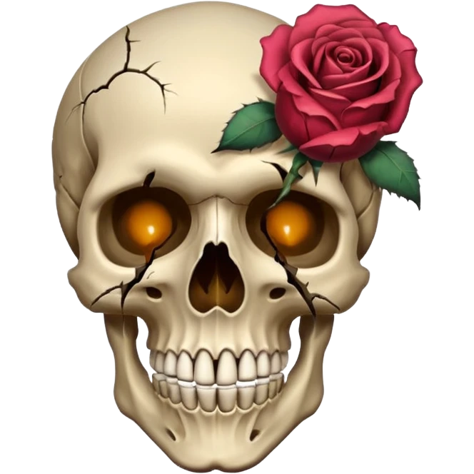 wilted rose emoji but with a skull as the rose emoji