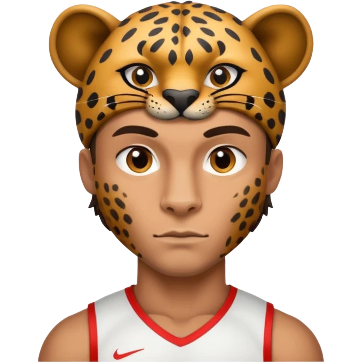 Footballer with a leopard head emoji