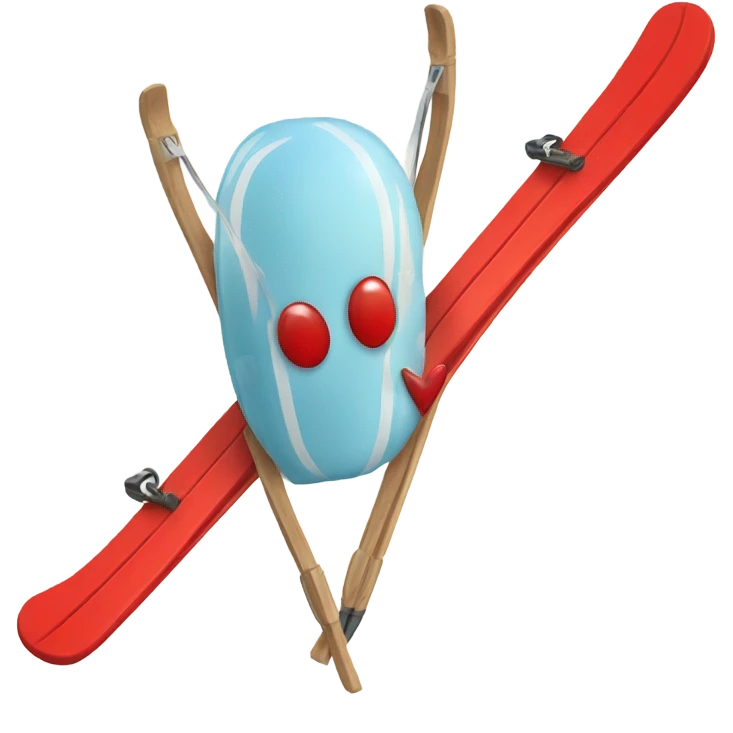 A red heart in skis  emoji