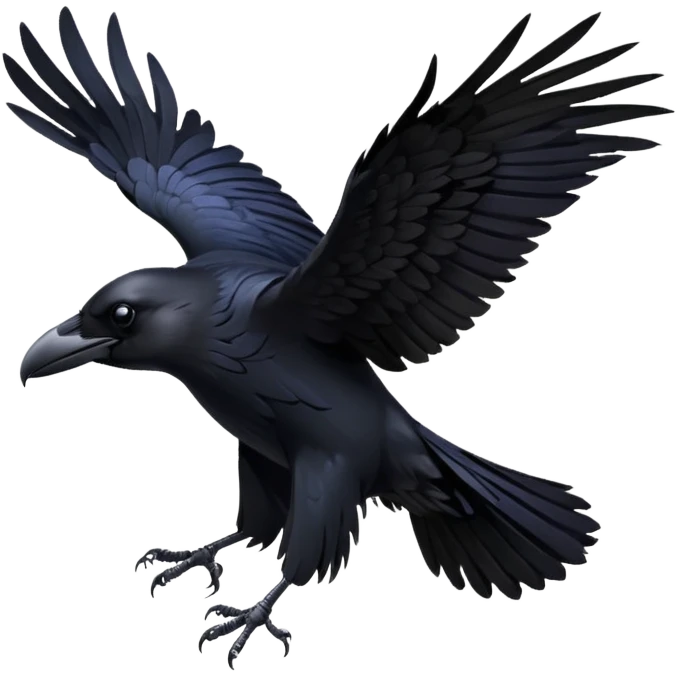 single raven in flight emoji