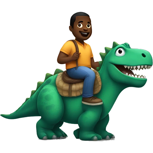 big black guy riding a dinosaur emoji