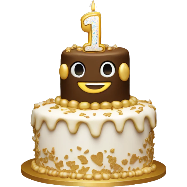 14th birthday cake gold emoji