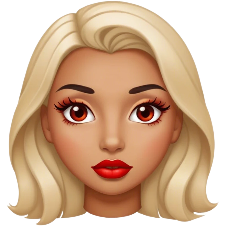 girl with lashes and big lips emoji