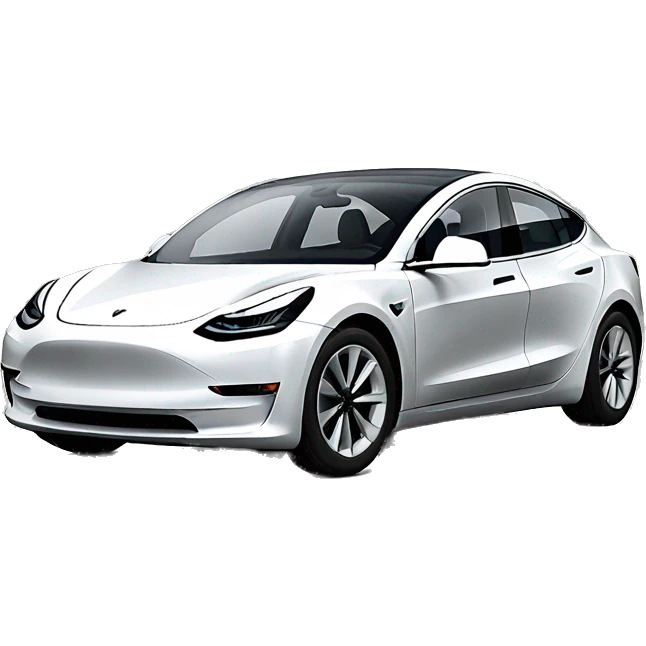 White Tesla model 3 emoji
