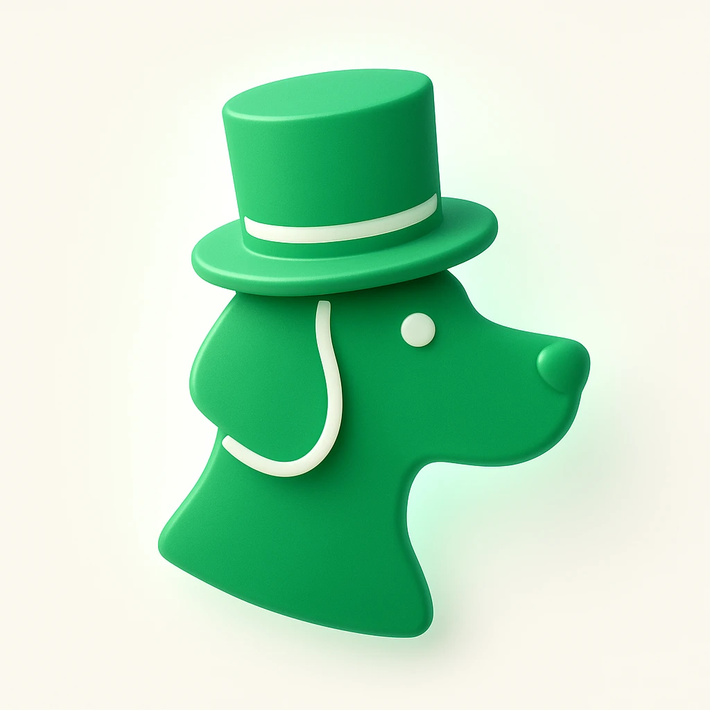 dog with tophat emoji