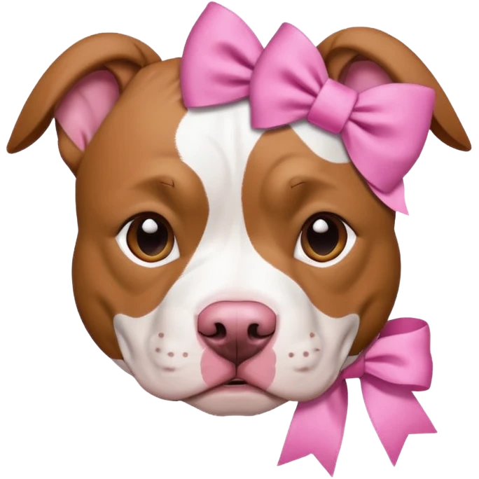 pitbull with hair ribbon  emoji