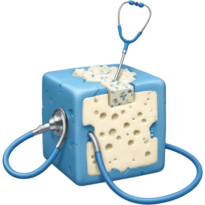 Cube of blue cheese crushing doctor emoji