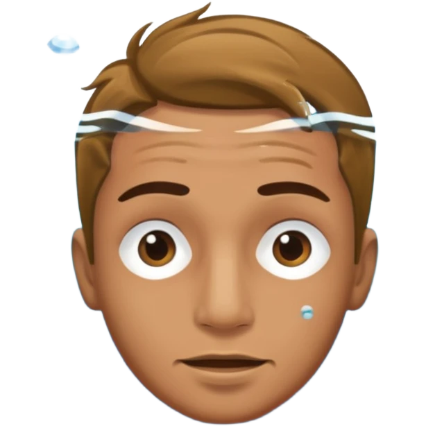 Underwater man swimming face emoji