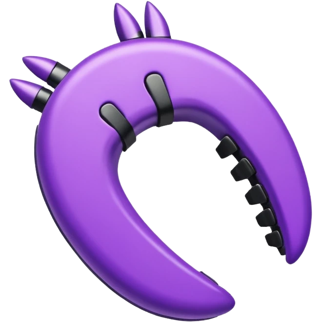 Purple hair claw clip emoji