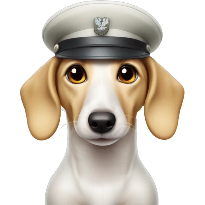 White Dachshund as German soldier  emoji