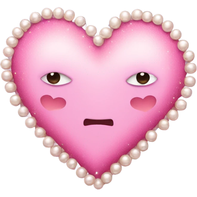 pink heart with sparkles and pearls emoji