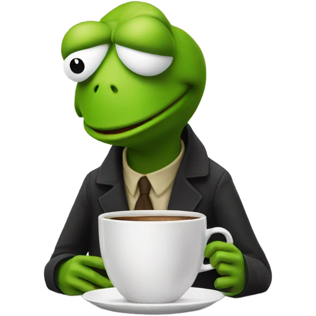 Kermit drinking coffee emoji