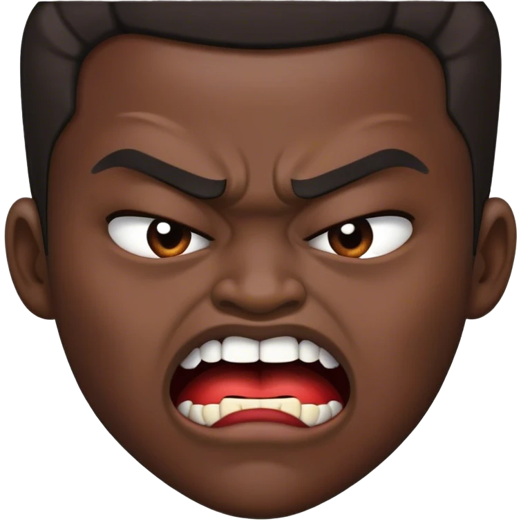 Emoji de alguien mordiéndose el labio inferior como con rabia emoji