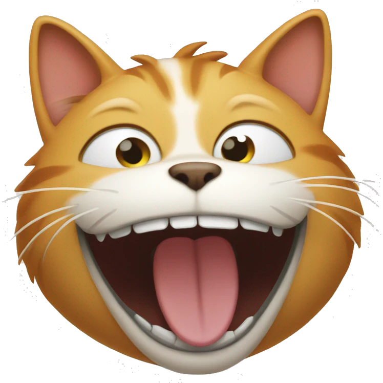Cat laughing like crazy  emoji