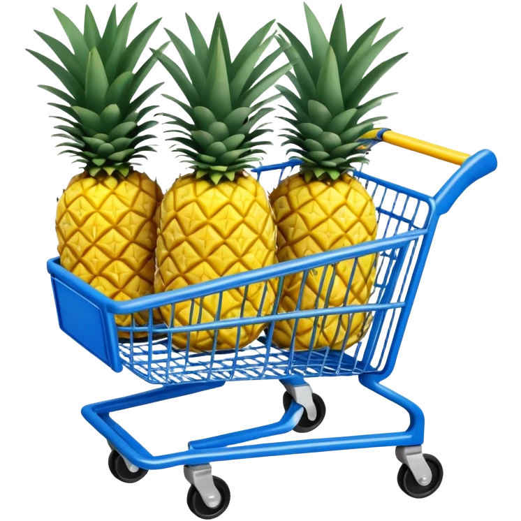 pineapples in a blue Shopping cart  emoji