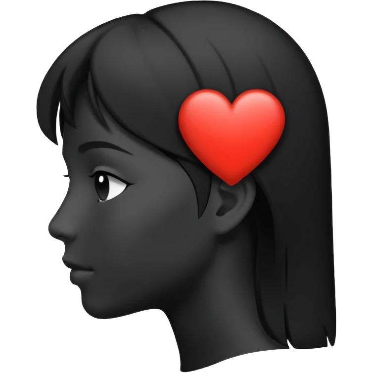 profile silhouette with a heart next to it emoji