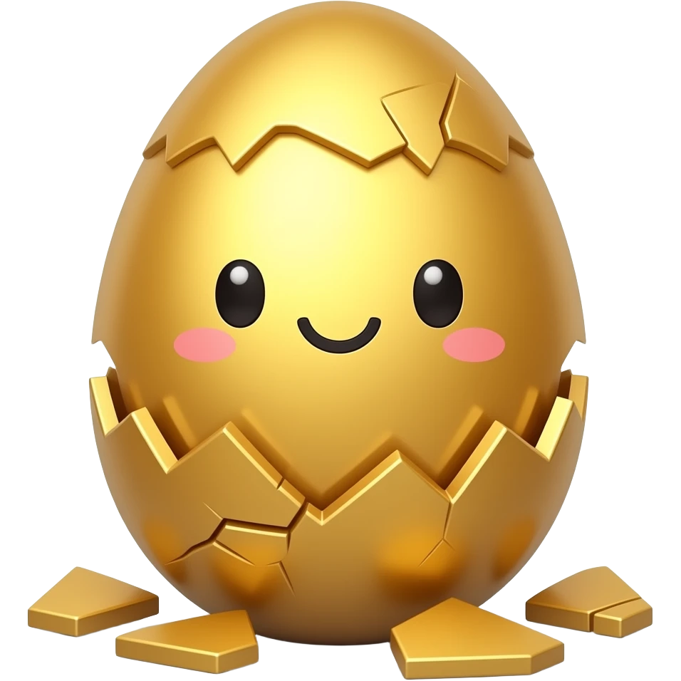 egg golden easter face kawai broken emoji