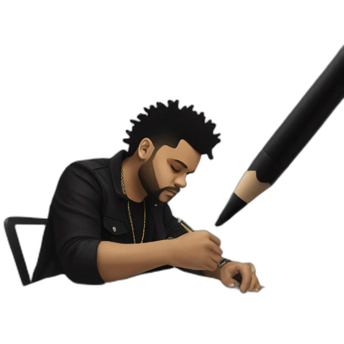 The Weeknd signing emoji