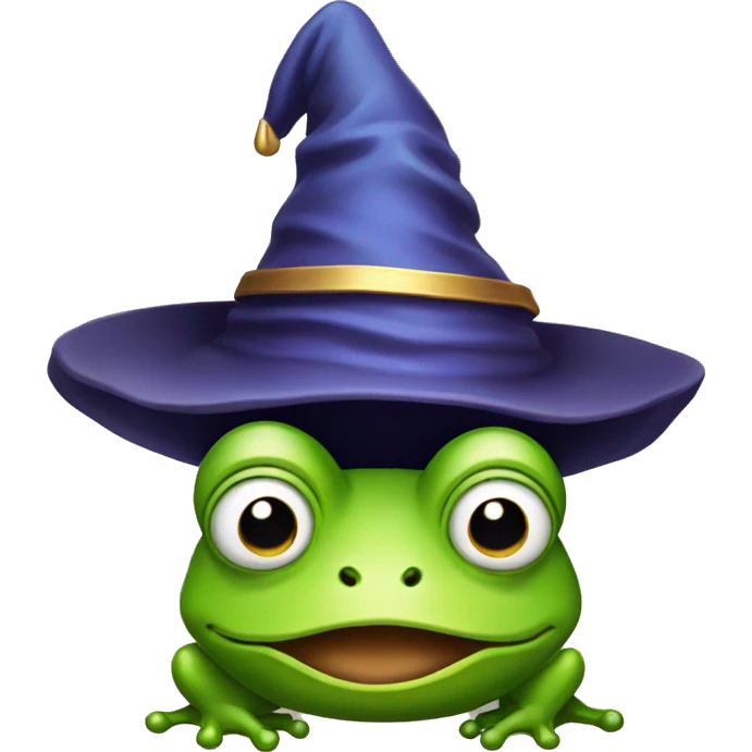 Frog with wizard hat emoji