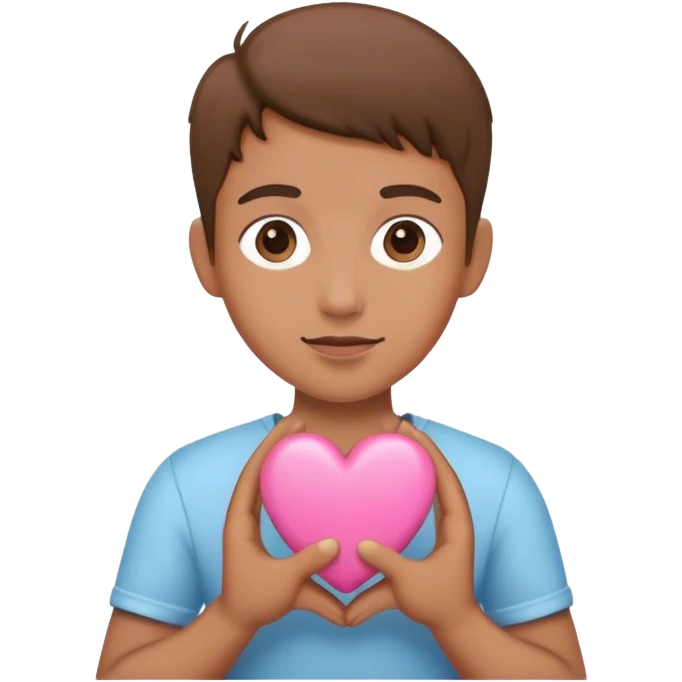 Pink heart in two hands emoji