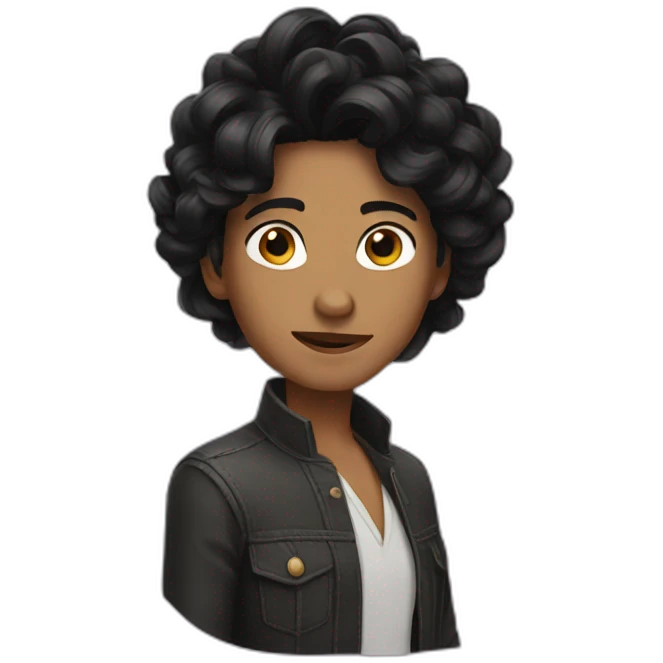 Tangled designer blackhair emoji