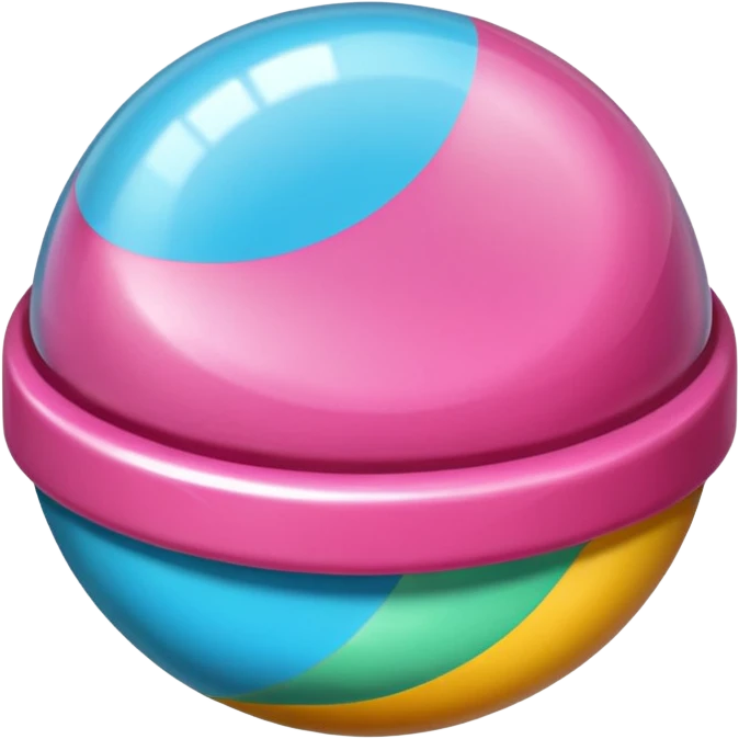 un bonbon rond dans un emballage emoji