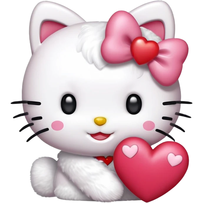 hello kitty with heart emoji