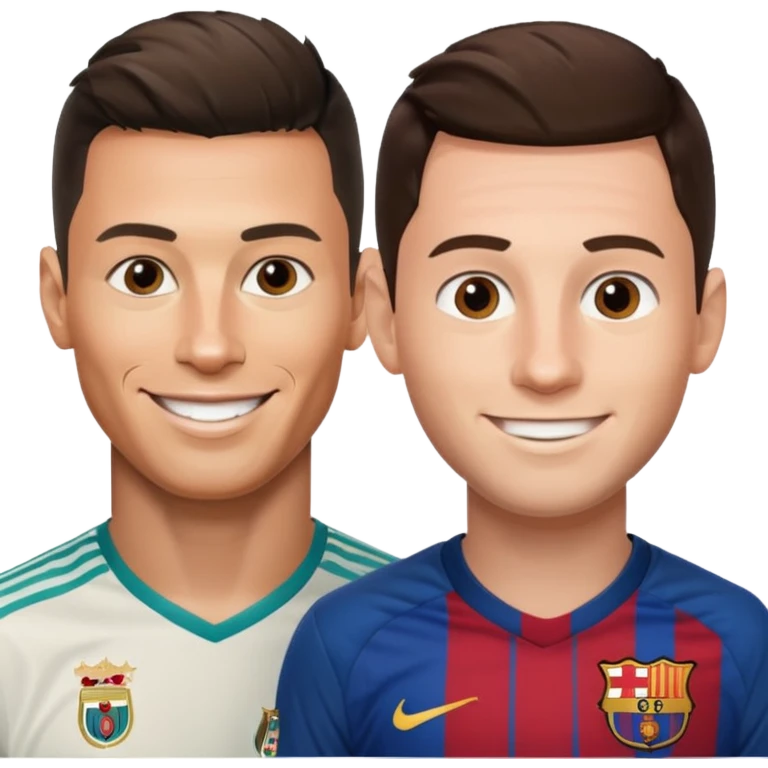 Prime noodle hair ronaldo and prime 2012 messi Smiling in one Photo  emoji