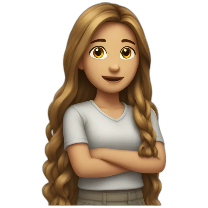 long hair girl bracelet motion emoji