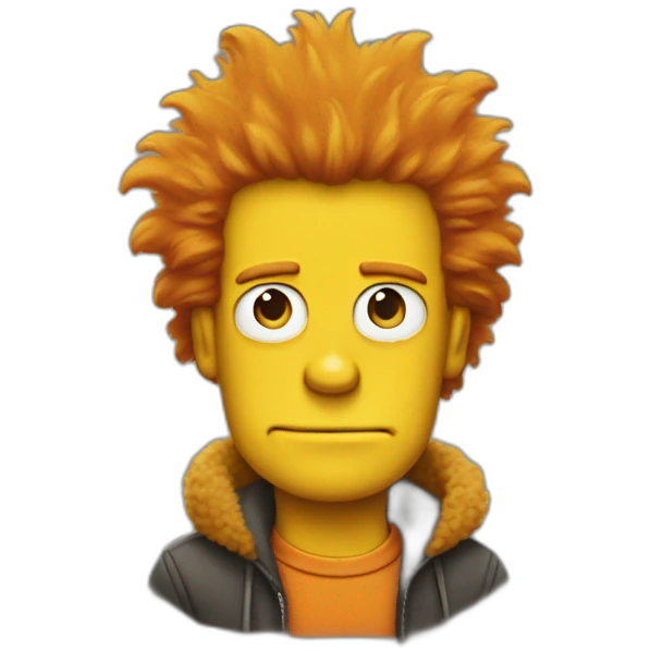Bart Simpson with orange fluffy hair emoji