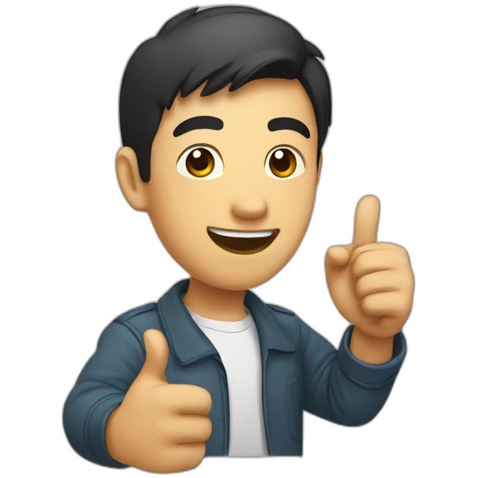 asian guy thumps up emoji
