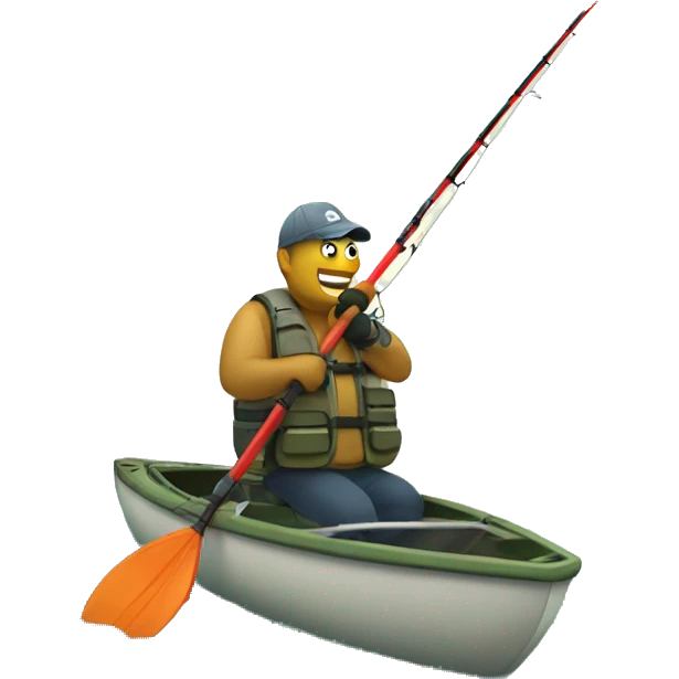 Fishing from a kayak emoji