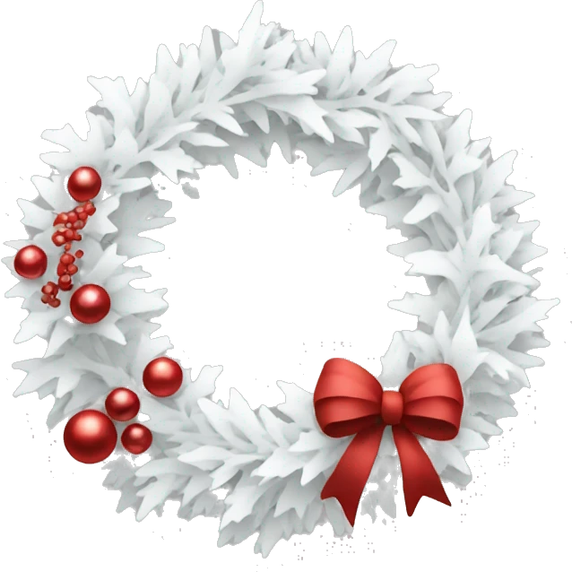Christmas wreath white and red clean aesthetic emoji