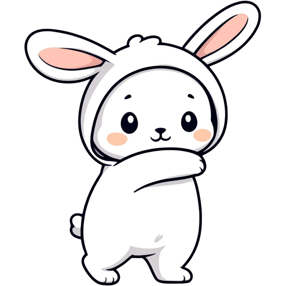 Cute hug wearing a bunny hat emoji