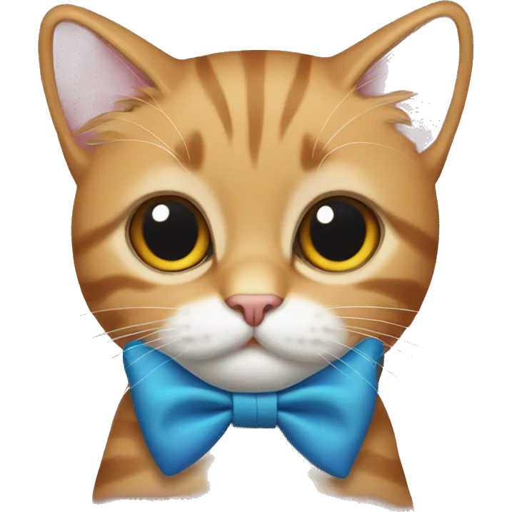 A cat wearing a bow emoji