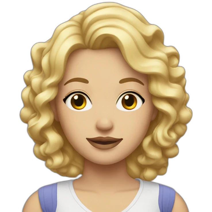 Krissy with blonde wavy hair white woman emoji