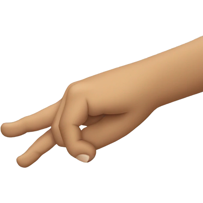 side view, hand flat, thumb tucked in emoji