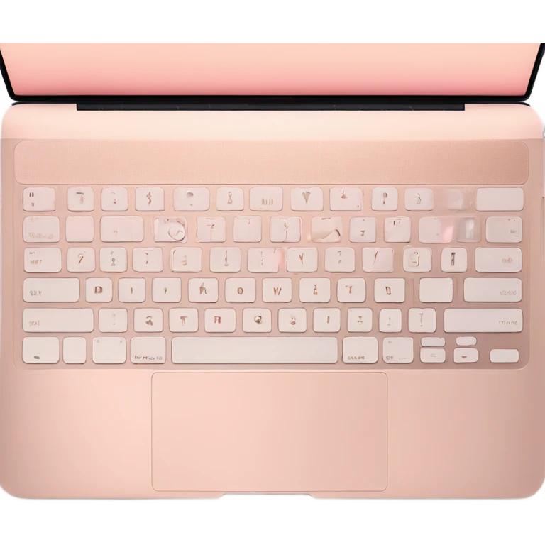 roségold mac book air view of both keyboard and screen  emoji