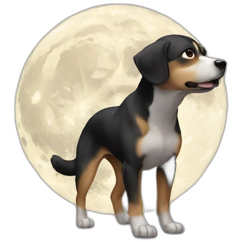 Chien sur la lune emoji