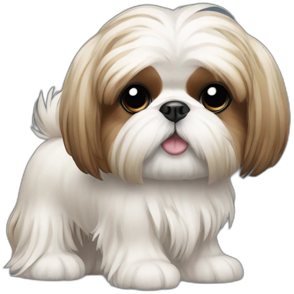 Dog Shih Tzu with long hairs full-body emoji
