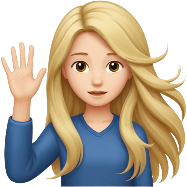 I want a girl spreading hear long hair with one hand emoji