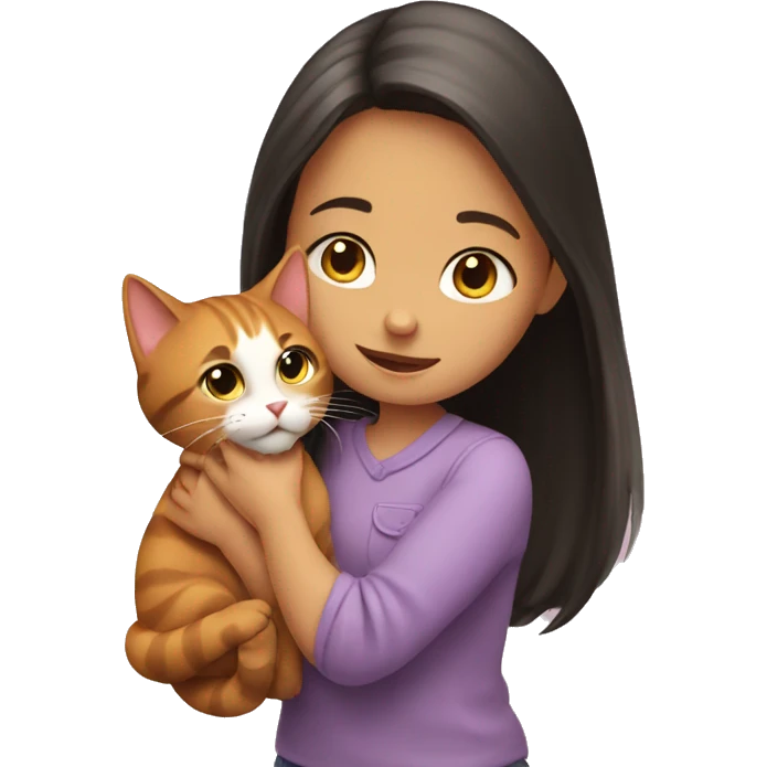 Girl petting cat emoji